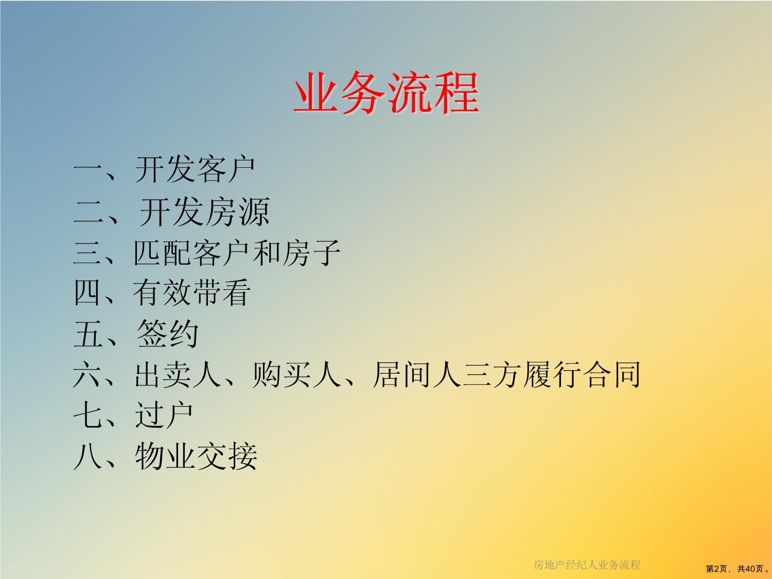 房地产经纪人业务流程课件